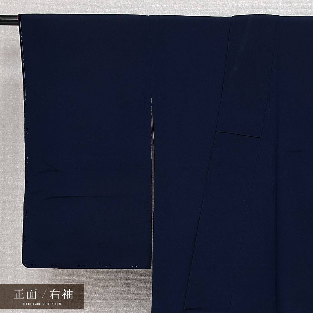 アンティーク 付下げ 袷 お召 身丈160cm 裄丈64cm Bランク 正絹 広衿 Lサイズ グラス モダン 芸術的 青系 1261-14487