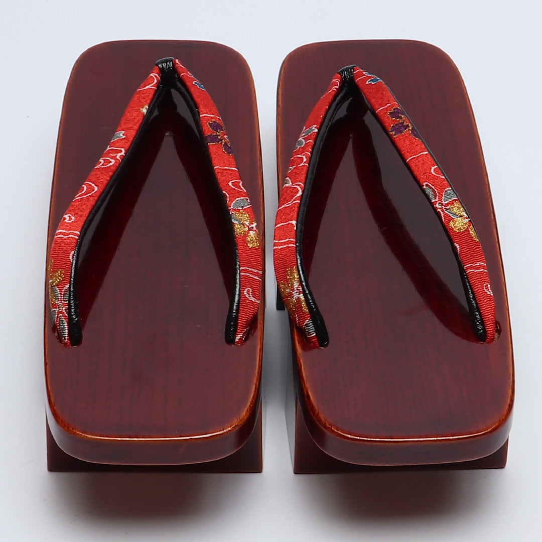 未使用品 夏物 下駄 カジュアル 木製 Sランク 和装小物 茶系 1244-00715