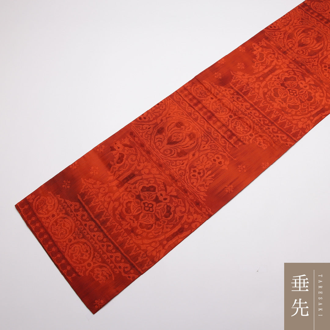 袋帯 帯丈432cm 正絹 全通 インフォーマル 宝相華 朱系 1243-01390