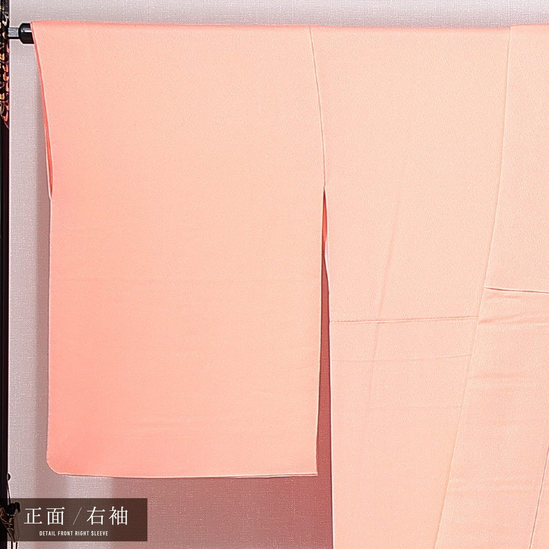 訪問着 袷 身丈159cm 裄丈65cm 正絹 Sランク Mサイズ 広衿 セミフォーマル 牡丹 朱系 1212-14956