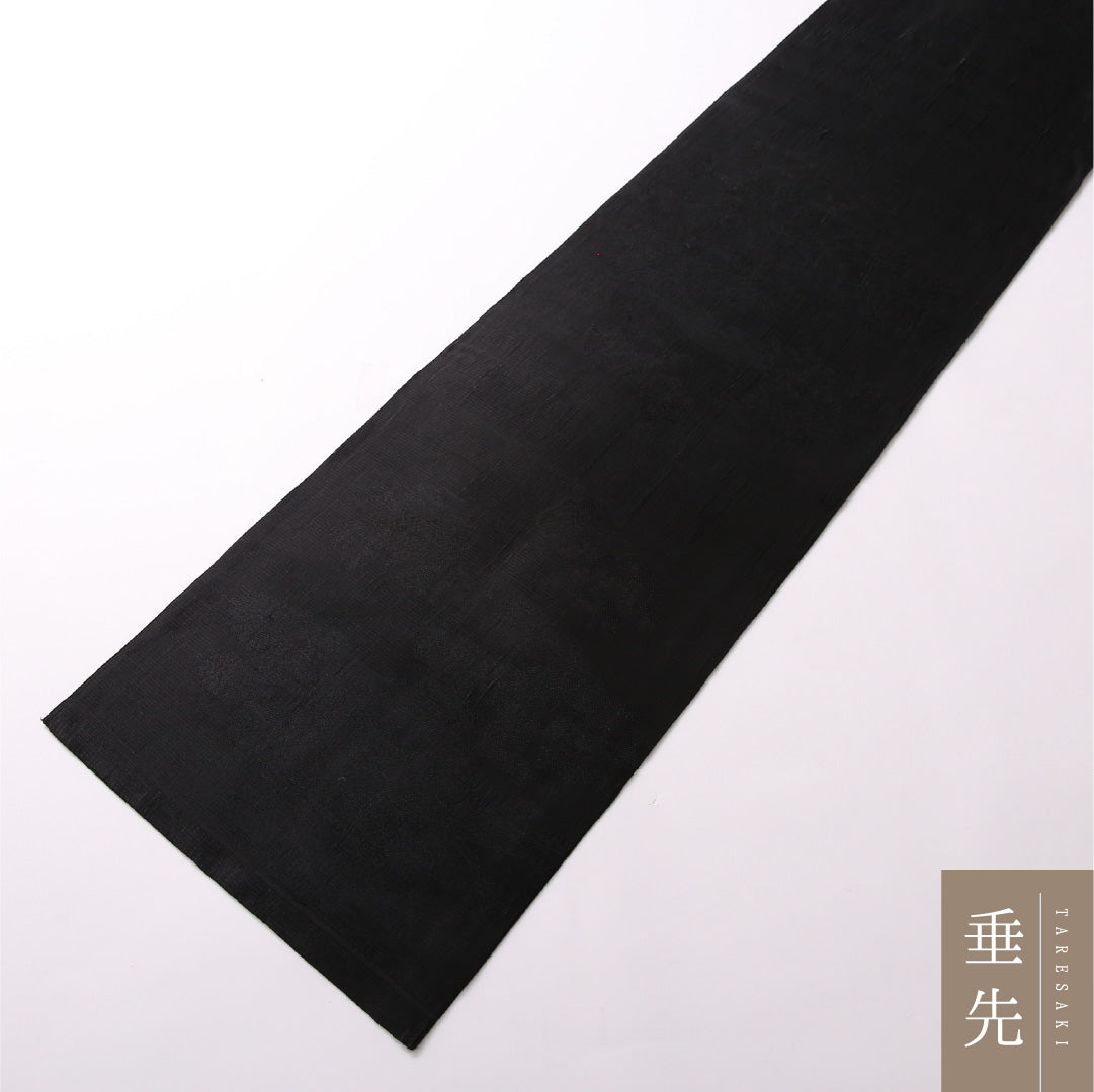 九寸名古屋帯 Dランク 帯丈368cm 正絹 全通 開き仕立て 織り 弔事用 菊 黒系 RP 1245-02831