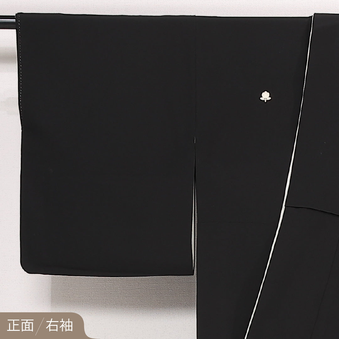 黒留袖 五つ紋 橘 身丈158cm 裄丈62.5cm Aランク 正絹 袷 比翼 広衿 M 落款 松 フォーマル 幻想的 重厚感 黒系 1211-F0584