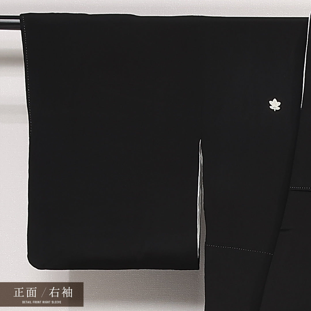 黒留袖 五つ紋 橘 身丈151cm 裄丈60.5cm Sランク 正絹 袷 比翼 広衿 S 金駒刺繍 金箔 茶屋辻 フォーマル 幻想的 重厚感 黒系 1211-F0560