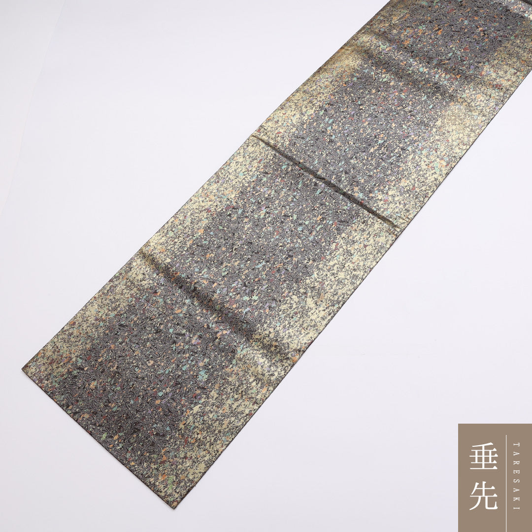 袋帯 帯丈432cm 正絹 六通 セミフォーマル 砂子 銀系 1243-00891