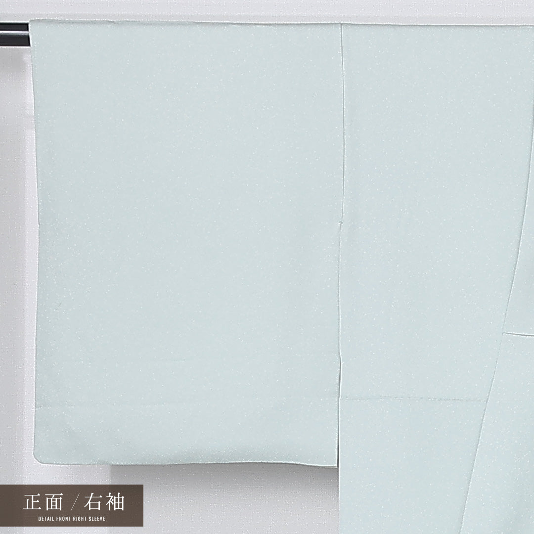 訪問着 身丈154cm 裄丈63.5cm Aランク S 正絹 袷 広衿 一つ紋 五三桐 落款 翠山刺繍 刺繍 ぼかし染 フォーマル 緑系 1212-12198