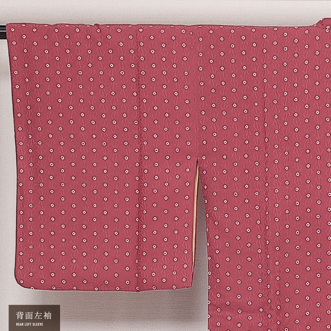 道行コート 袷 身丈80cm 裄丈63cm 正絹 Aランク フォーマル Sサイズ ポケットあり 麻の葉 ピンク系 RP 1237-13950