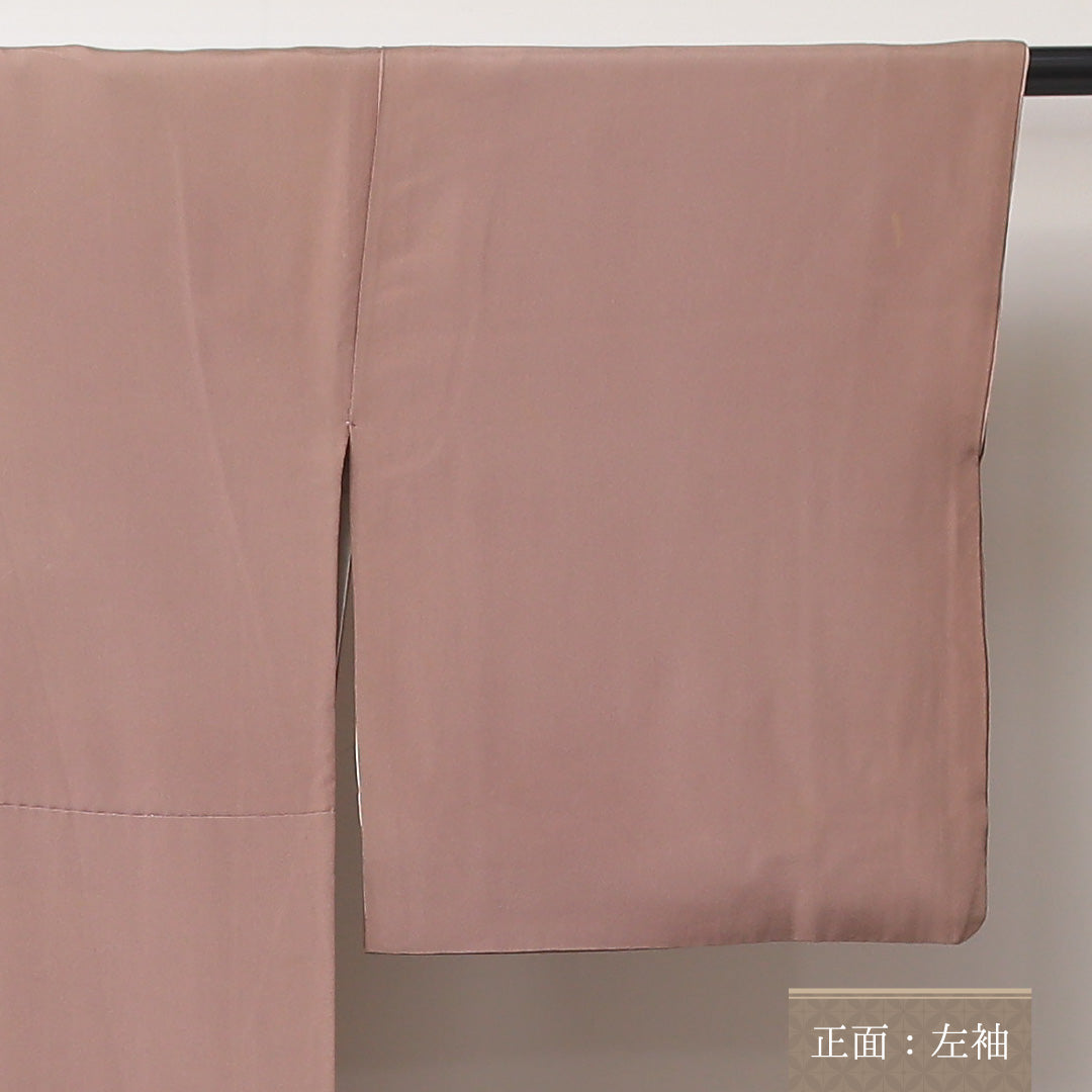 付下げ 袷 身丈160~164cm 裄65.5cm 正絹 オリエンタル ベージュ系 Cランク 1212-00591