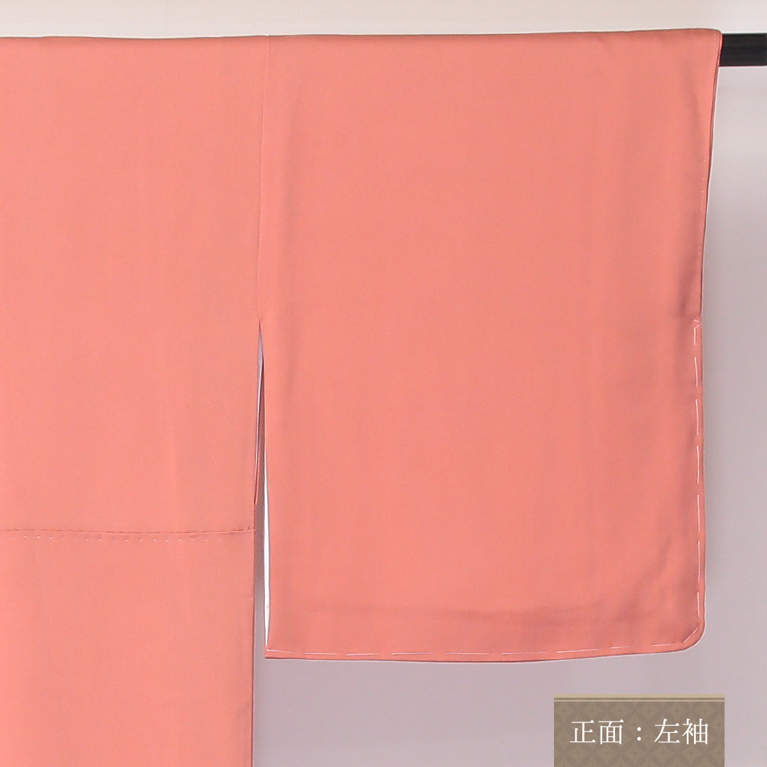 未使用品 色留袖 三つ紋 丸に立ち沢瀉 身丈168cm 裄丈66cm Nランク 正絹 袷 広衿 XL 落款 しつけ糸 金彩 牡丹 セミフォーマル 朱系 1211-F0271