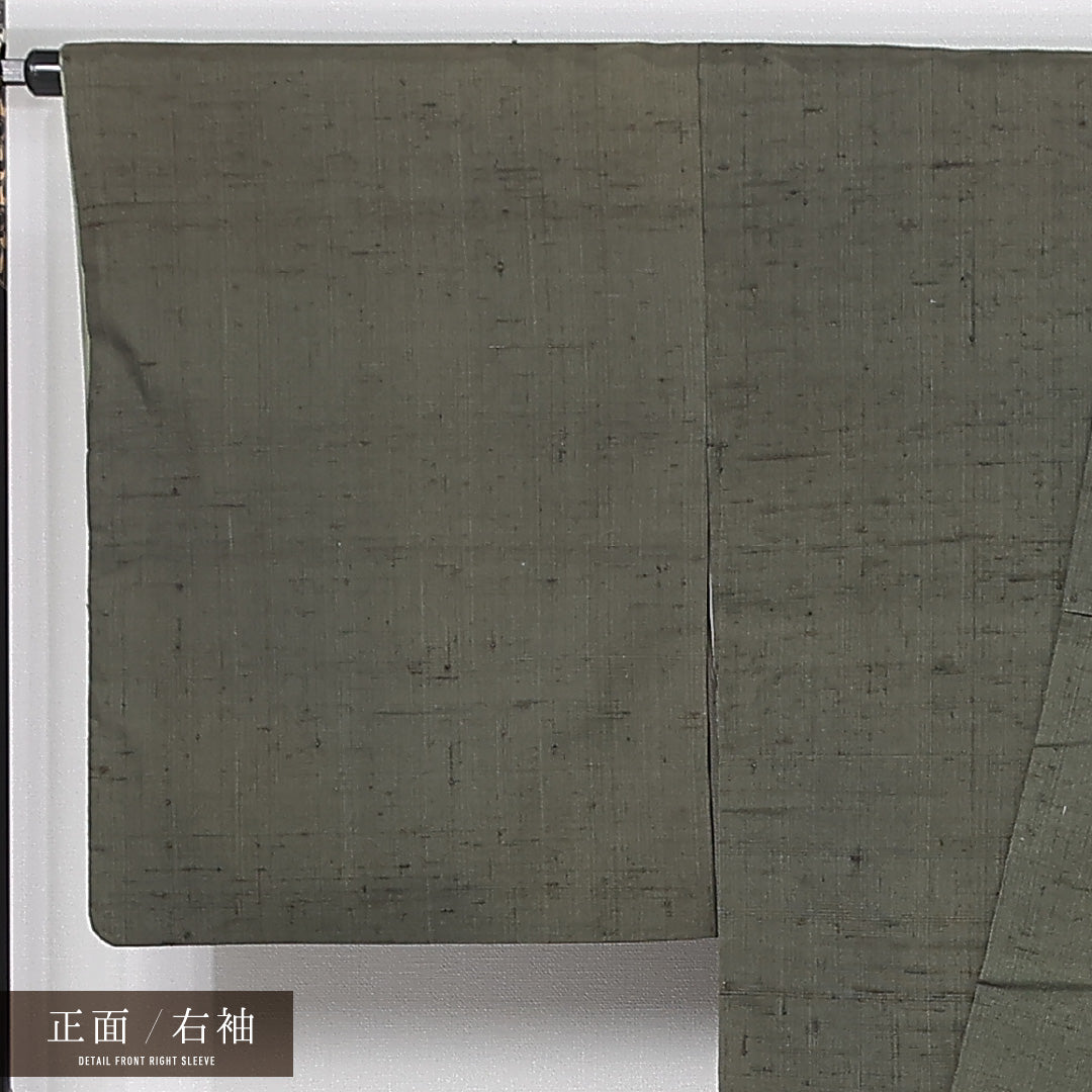 訪問着 袷 身丈168cm 裄丈68cm 正絹 Aランク セミフォーマル 広衿 XLサイズ ぼかし染 作家物 落款 壺 緑系 RP 1217-12158