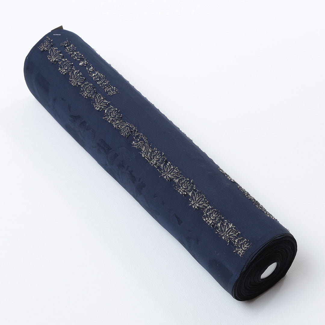 新品 反物 訪問着 正絹 付下げ 本草木藍染 蘭 サファイア 証紙 紺系 1232-00012-G012