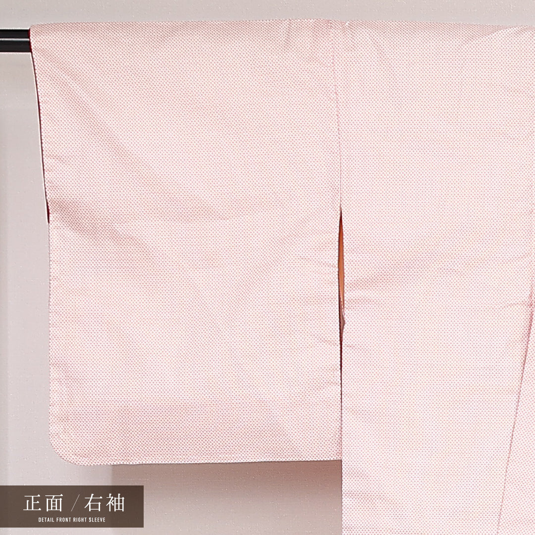 紬 袷 身丈164cm 裄丈65cm 正絹 Aランク カジュアル バチ衿 Lサイズ 蚊絣 白系 RP 1223-13190