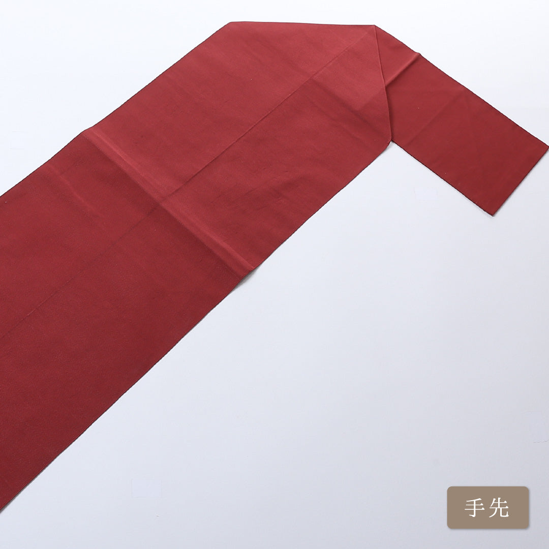 名古屋帯 帯丈362cm ポイント柄 松葉仕立て 正絹 ボタニカル カジュアル Bランク 赤系 1224-00806-412 1224-00806