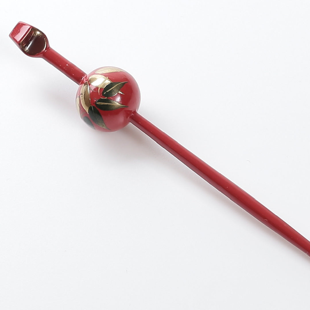 かんざし 和装小物 Sランク 木 木工 蒔絵 赤系 1221-00049