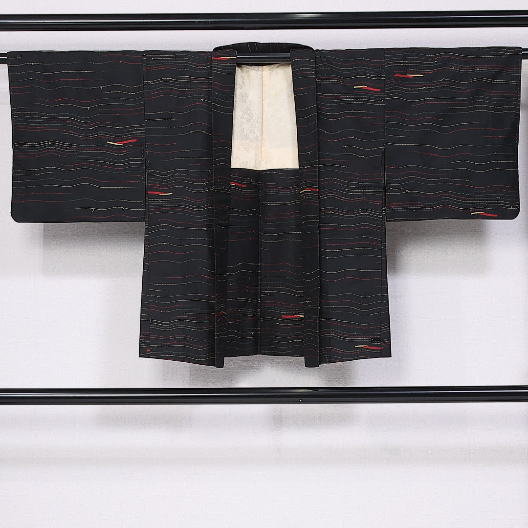 羽織 身丈70cm 裄丈60cm S 正絹 Sランク 袷 紬 1217-11074