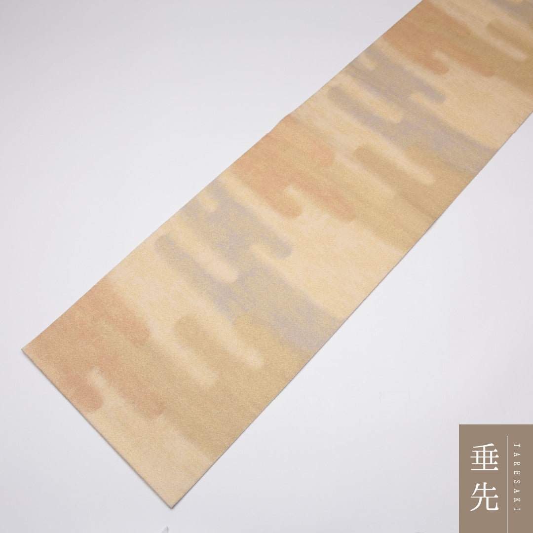 袋帯 帯丈432cm 全通 綴れ織 エ霞 金彩 フォーマル 金系 正絹 Sランク 1223-01120