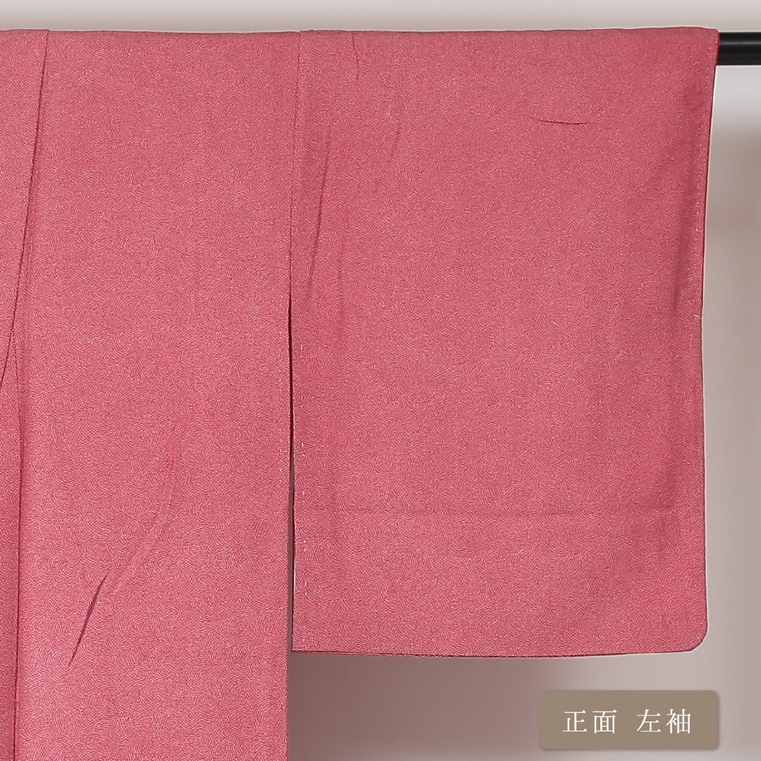 江戸小紋 (鮫) 袷 身丈152cm 裄丈61cm 正絹 Aランク インフォーマル 広衿 Sサイズ ピンク系 HP 1220-01579