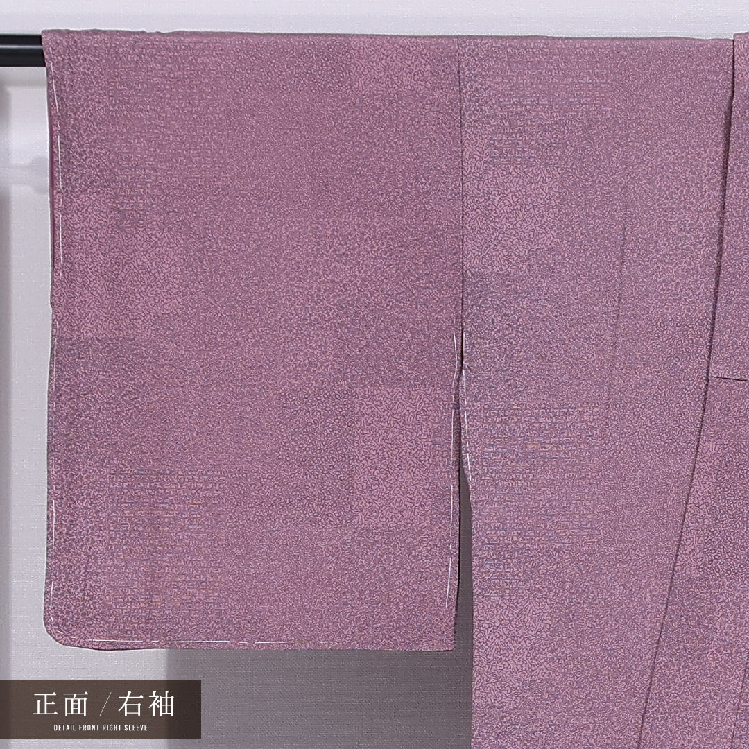 江戸小紋 (寄せ柄) 袷 身丈153cm 裄丈63cm 正絹 Aランク インフォーマル バチ衿 Sサイズ 紫系 RP 1220-11671