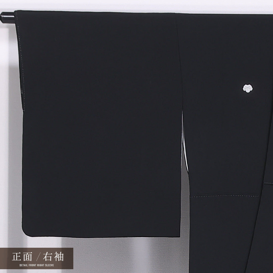 黒留袖 身丈168cm 裄丈66.5cm 袷 五つ紋 蔦 正絹 Bランク 広衿 雪輪 五重塔 吉祥文様 箔 比翼仕立て 1211-F0424