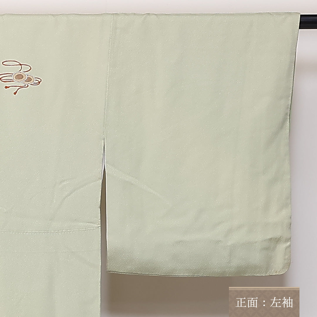 付下げ 袷 身丈155cm 裄64.5cm 正絹 能 人物 Cランク 1212-00740