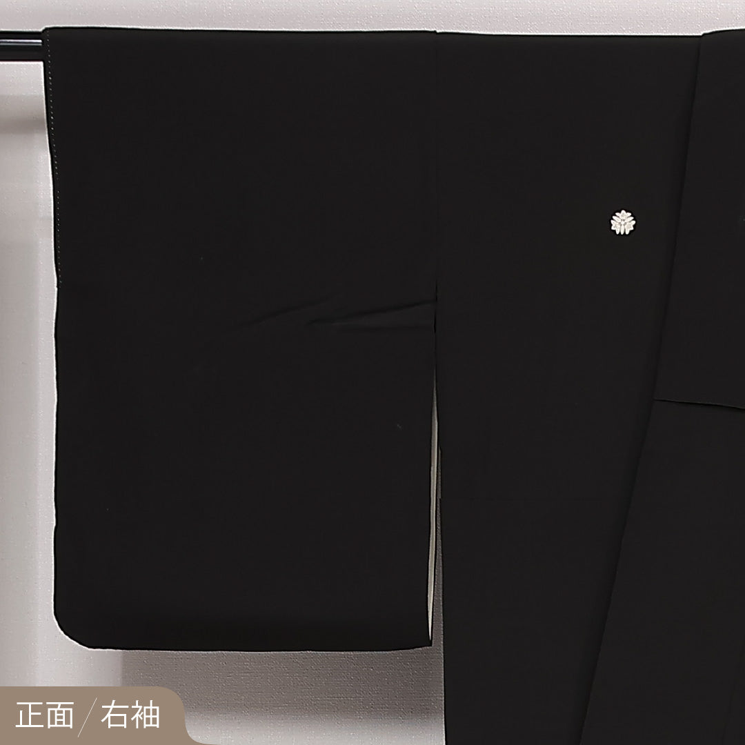 黒留袖 五つ紋 三つ竜胆橘 身丈166cm 裄丈65.5cm Sランク 正絹 袷 広衿 XL 刺繍 金駒刺繍 吉祥文様 短冊 フォーマル 古典的 華やか 黒系 1211-F0565