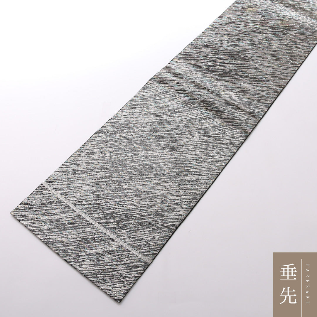 袋帯 帯丈456cm 六通 インフォーマル Sランク 正絹 創作柄 モダン 華やか 銀系 1223-01681