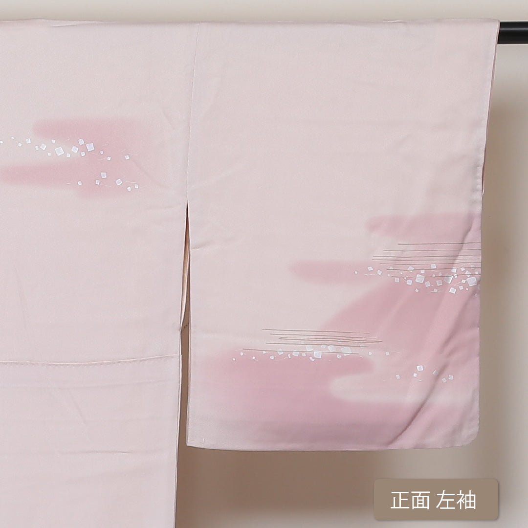 訪問着 袷 身丈162cm 裄67.5cm 正絹 ピンク系 Aランク 1212002893413
