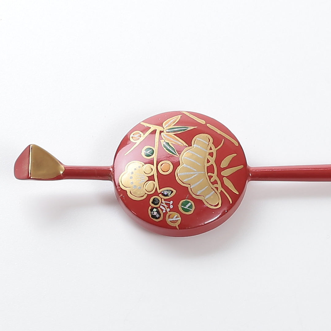 かんざし 和装小物 Sランク 木 木工 蒔絵 赤系 1221-00046