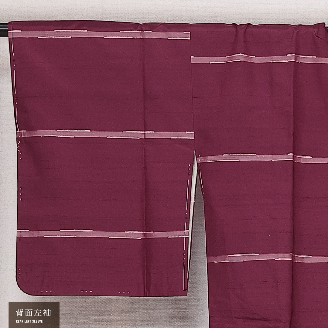 道行コート 袷 身丈89cm 裄丈65cm 正絹 Sランク セミフォーマル Mサイズ ポケットあり 紫系 RP 1237-13946