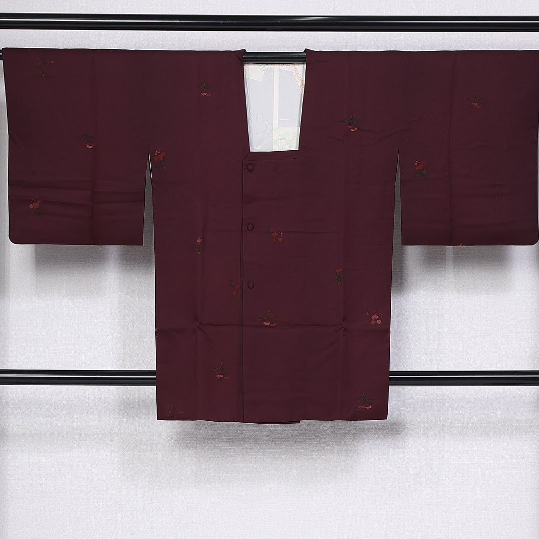 道行コート 身丈89cm 裄丈64cm M ポリエステル Sランク 袷 洗える着物 ポケット有 1263-10280