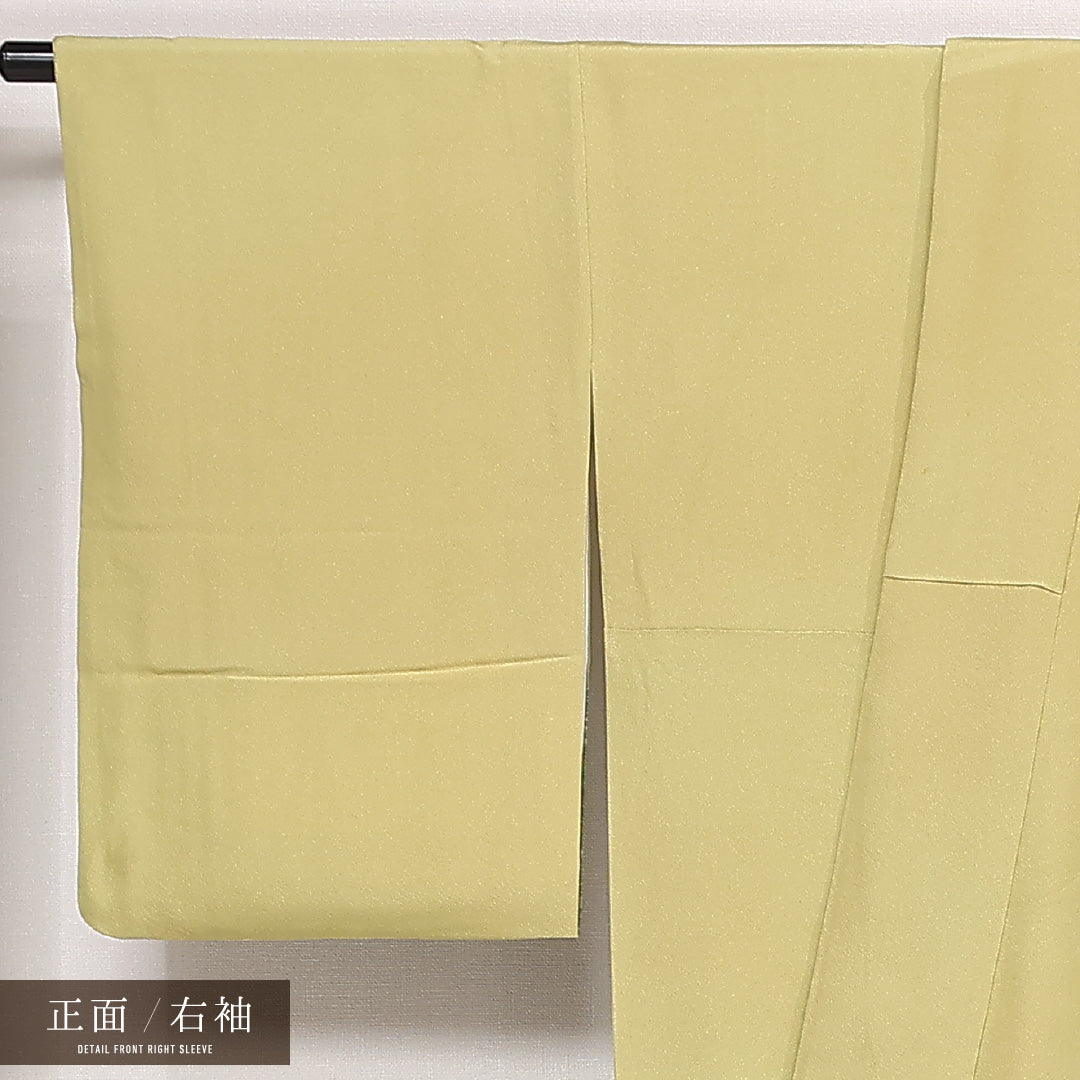付下げ 袷 身丈163cm 裄丈64cm 正絹 Aランク インフォーマル 広衿 Lサイズ 墨流し ぼかし染 緑系 RP 1218-13308