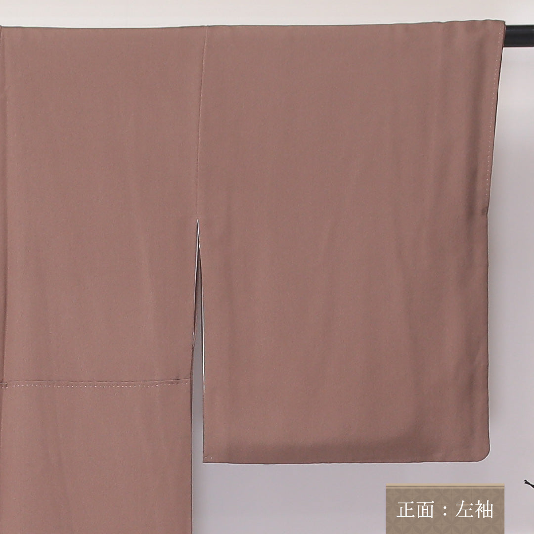 色留袖 一つ紋 丸に蔦 身丈162cm 裄丈65.5cm Bランク 正絹 袷 広衿 L 作家物 落款 金彩 童 人物 セミフォーマル 茶系 1211-F0265