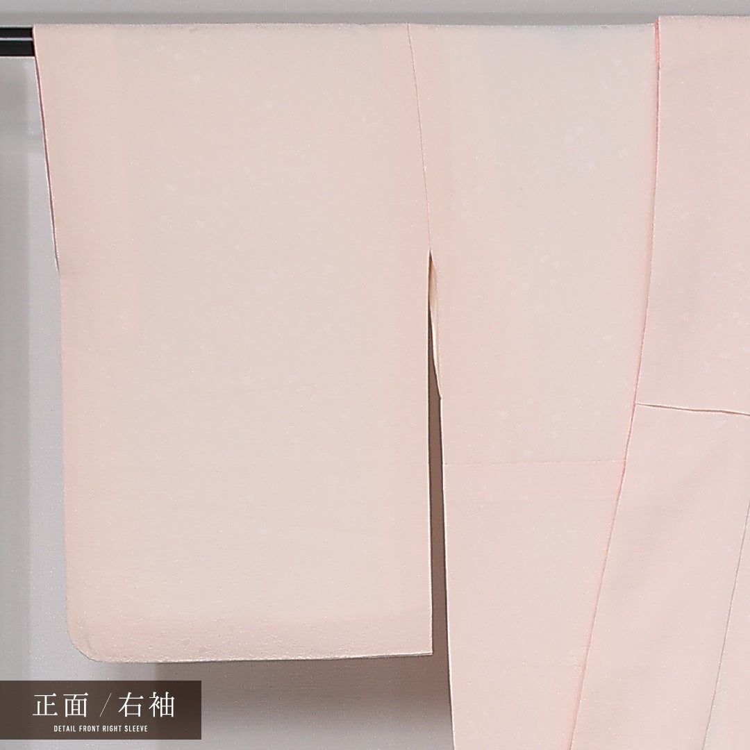 訪問着 袷 身丈159cm 裄丈63cm 正絹 Cランク セミフォーマル 広衿 Mサイズ ぼかし染 花柄 ピンク系 LP 1217-12000