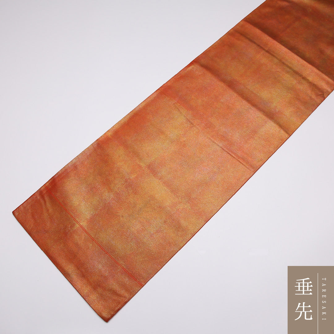 袋帯 帯丈434cm 正絹 六通 インフォーマル 抽象柄 朱系 1243-01013