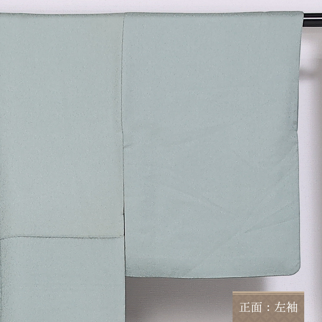 色留袖 身丈159cm 裄丈64cm Sランク 正絹 袷 広衿 M エ霞 菊 ぼかし 金彩 セミフォーマル 緑系 1211-F0290