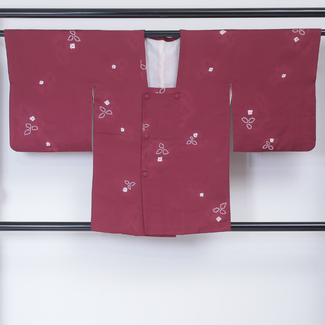 道行コート 袷 身丈81cm 裄丈63cm 正絹 Aランク セミフォーマル Sサイズ 花柄 紫系 HP 1237-05784