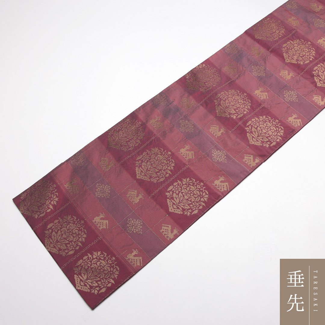 袋帯 帯丈430cm 正絹 全通 セミフォーマル 名物裂 赤系 1243-01424