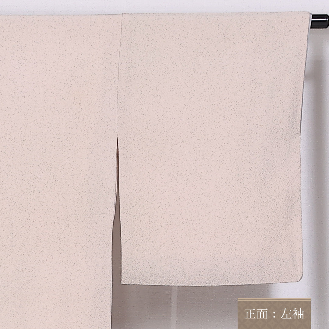 訪問着 袷 身丈157cm 裄63cm 正絹 部分絞り 手描き ちりめん Bランク 1212-00835