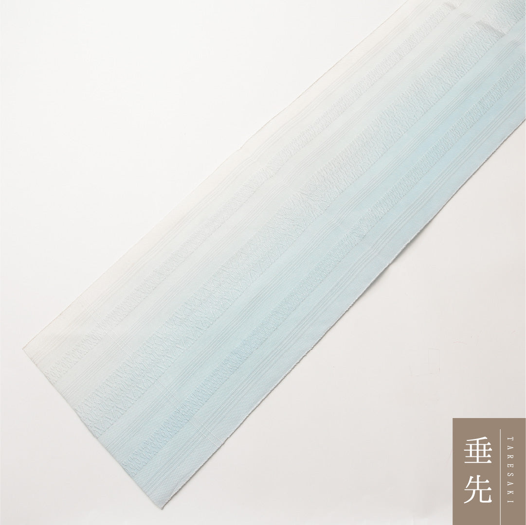 夏物 名古屋帯 全通 帯丈334cm カジュアル Sランク 正絹 博多織 献上柄 紗 グラデーション系 1224-02110