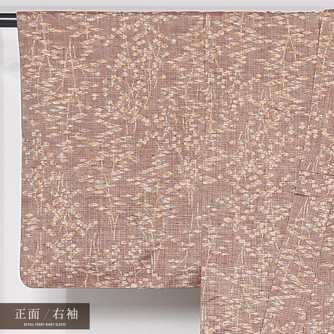 アンティーク 紬 身丈153cm 裄丈62.5cm Bランク S 正絹 袷 バチ衿 シック 創作 茶系 1216-11954