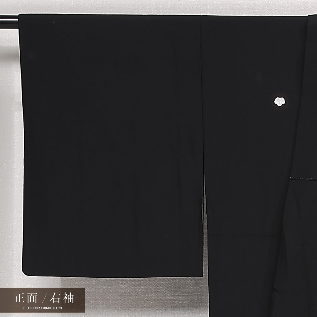 黒紋付 五つ紋 蔦 身丈164cm 裄丈66.5cm Sランク ポリエステル 洗える着物 袷 広衿 L フォーマル 黒系 1299-F0551
