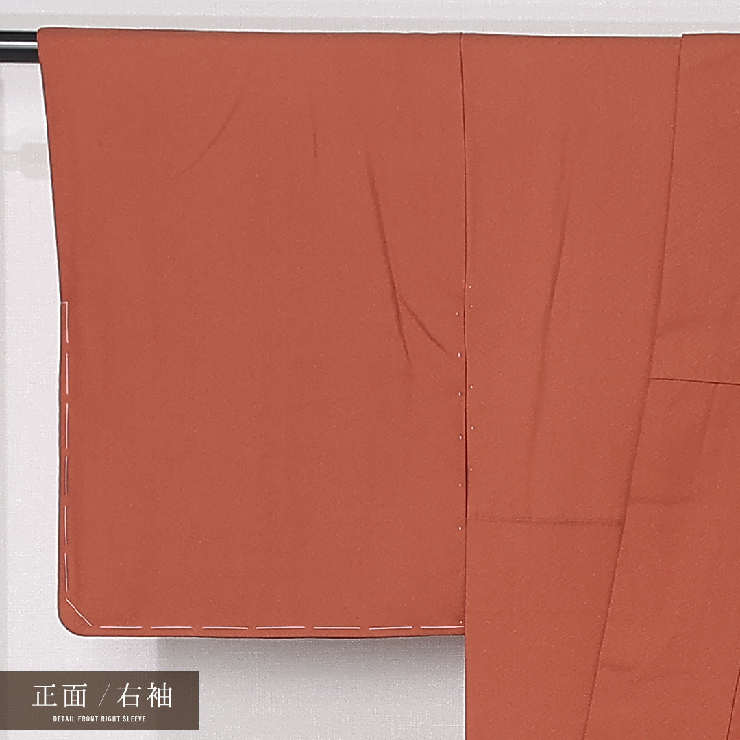 訪問着 袷 身丈160cm 裄丈64cm 正絹 Sランク セミフォーマル 広衿 Lサイズ ぼかし染 金彩 刺繍 人物 茶系 RP 1217-12442
