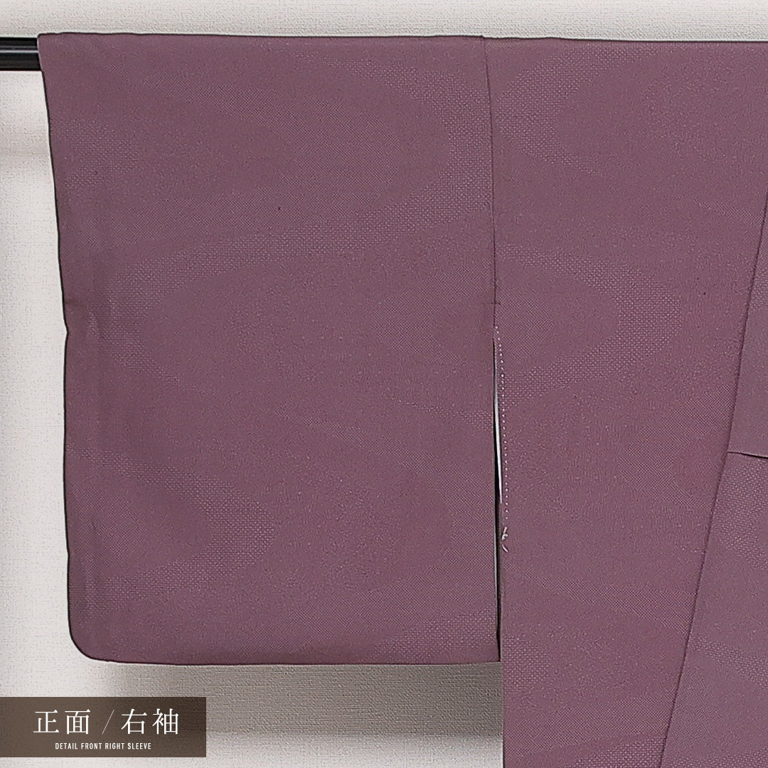 江戸小紋 (寄せ柄) 袷 身丈145cm 裄丈64cm 正絹 Aランク インフォーマル 広衿 XSサイズ 紫系 RP 1220-13673