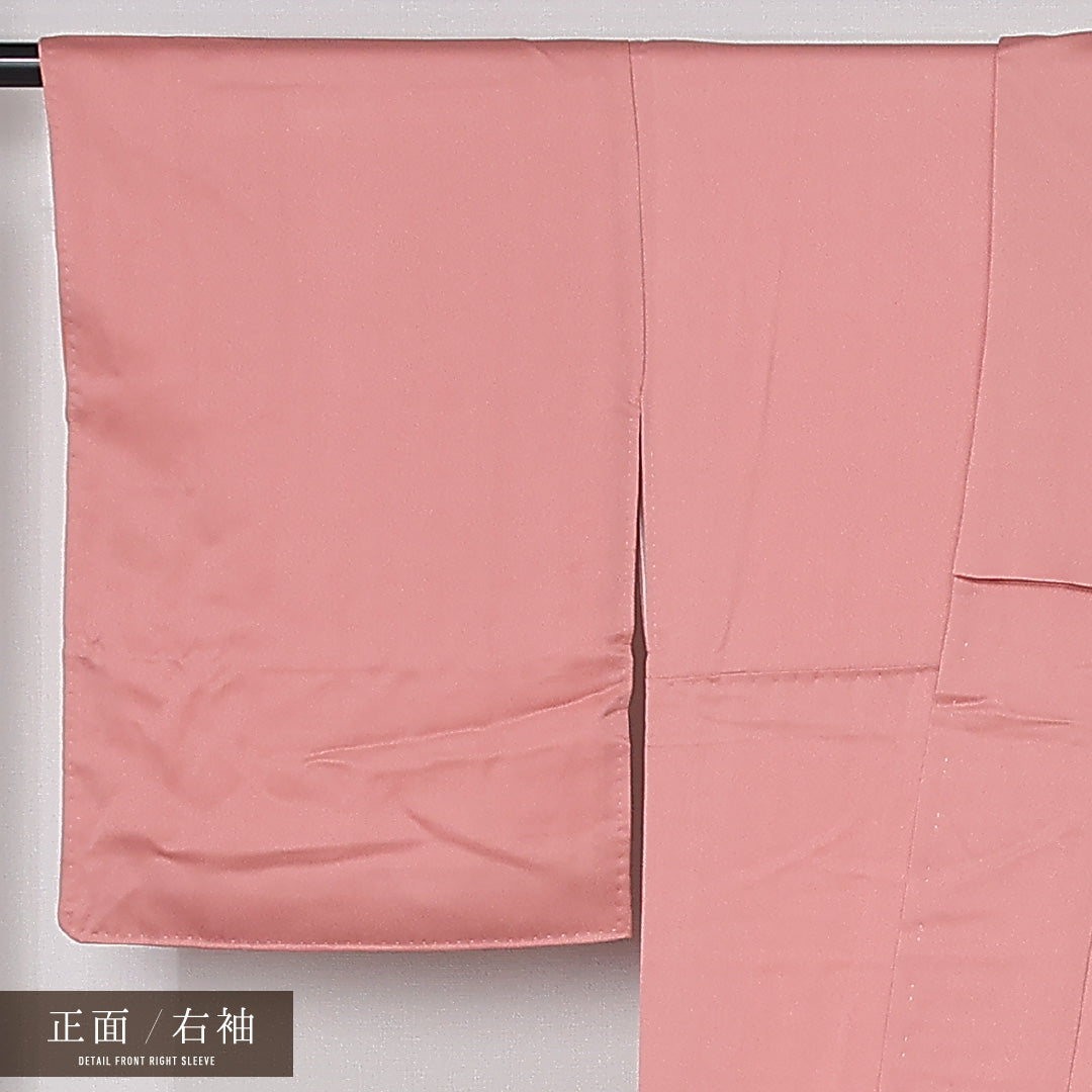訪問着 袷 身丈160cm 裄丈65cm 正絹 Sランク セミフォーマル 広衿 Lサイズ 牡丹 ピンク系 RP 1217-12495
