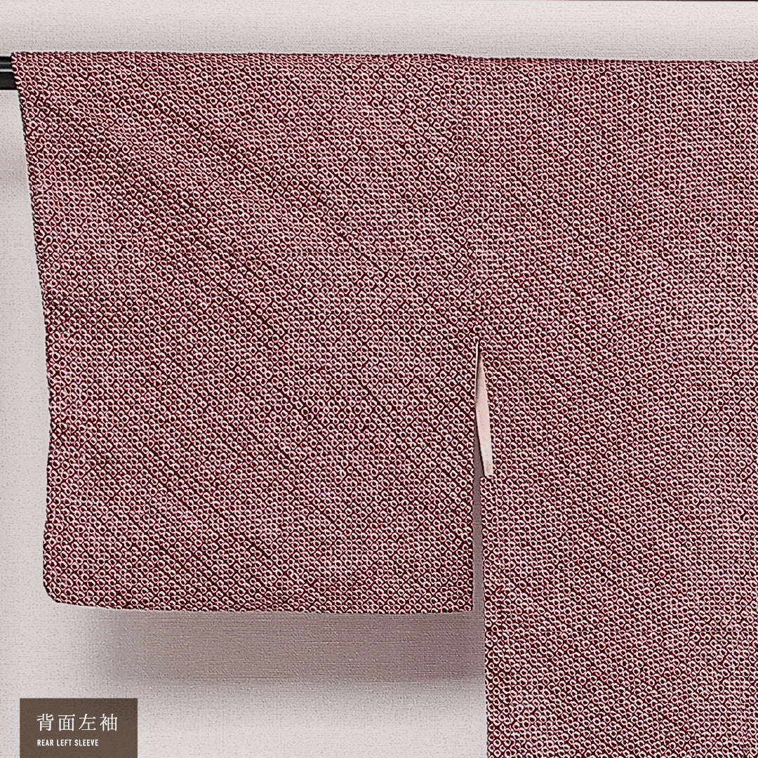 洗える着物 羽織 袷 身丈77cm 裄丈64cm ポリエステル Aランク カジュアル Mサイズ 鹿の子柄 茶系 HP 1232-13863
