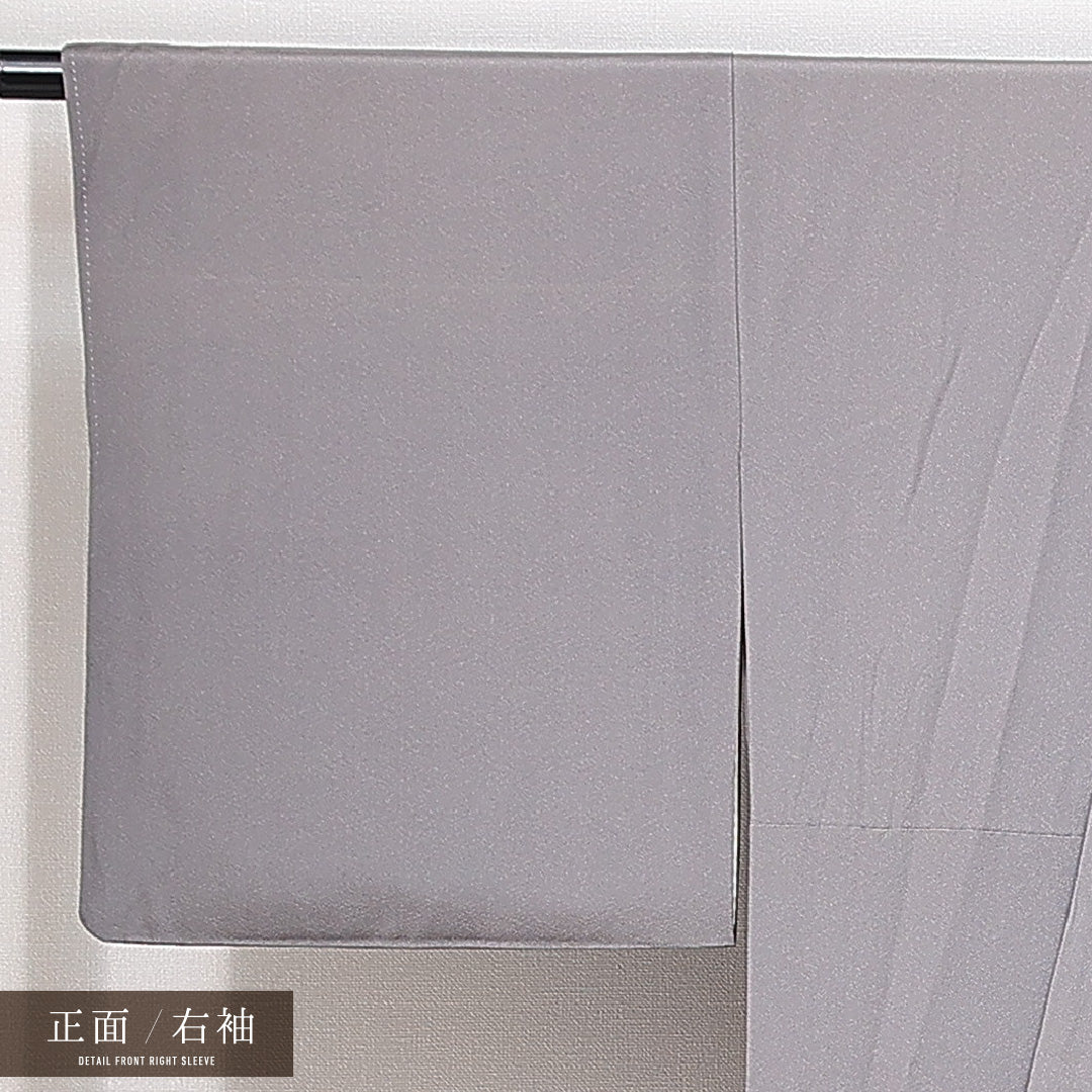 付下げ 袷 身丈159cm 裄丈65cm 正絹 Sランク インフォーマル 広衿 Mサイズ ぼかし染 作家物 落款 梅 グレー系 M4 1218-14889