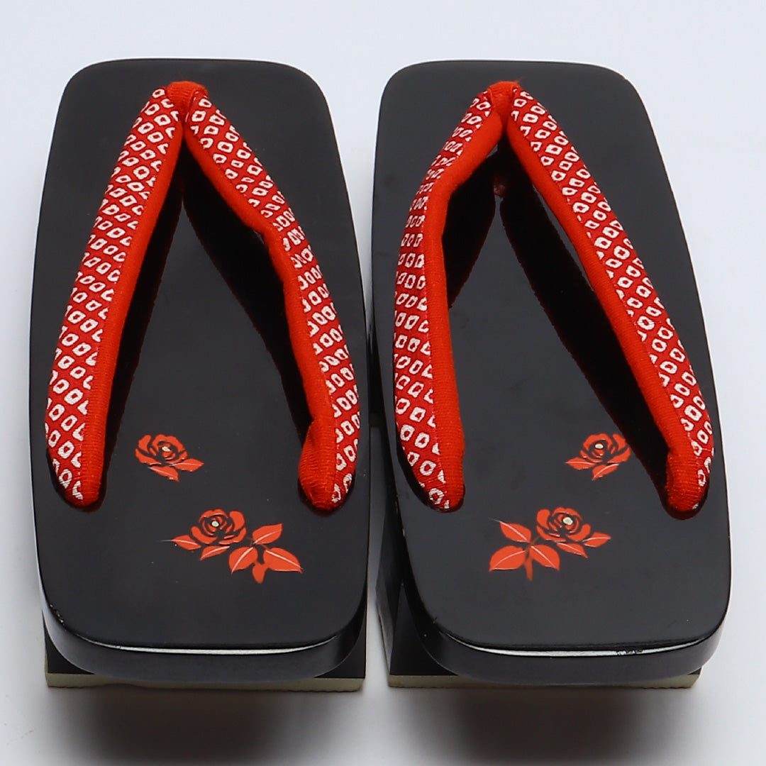 未使用品 夏物 下駄 カジュアル 木製 Aランク 和装小物 黒系 1244-00693