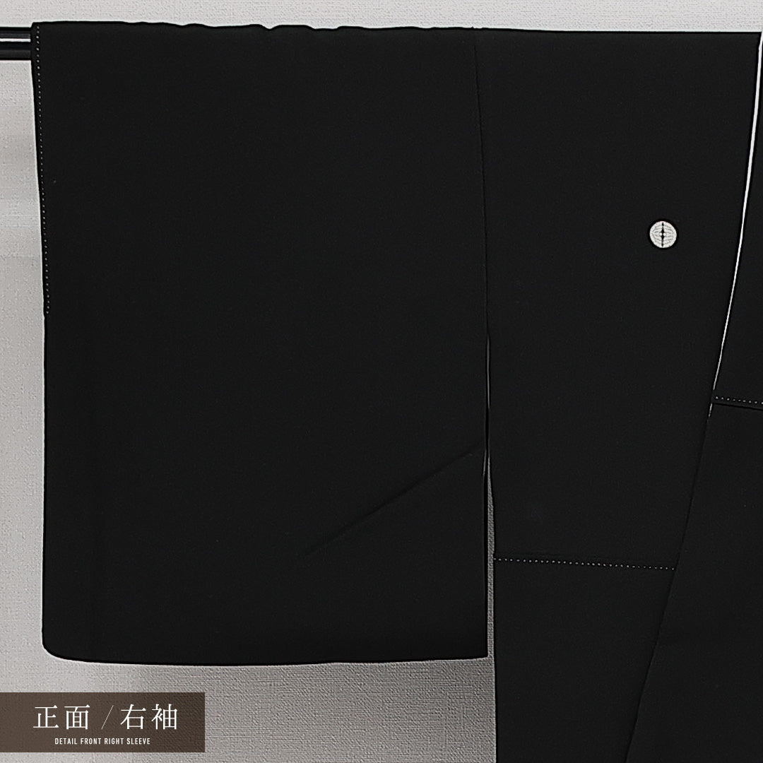黒留袖 五つ紋 向い蝶 身丈158cm 裄丈64cm Sランク 正絹 袷 広衿 M 加賀友禅 雲取り 花柄 フォーマル 上品 華やか 黒系 1211-F0621