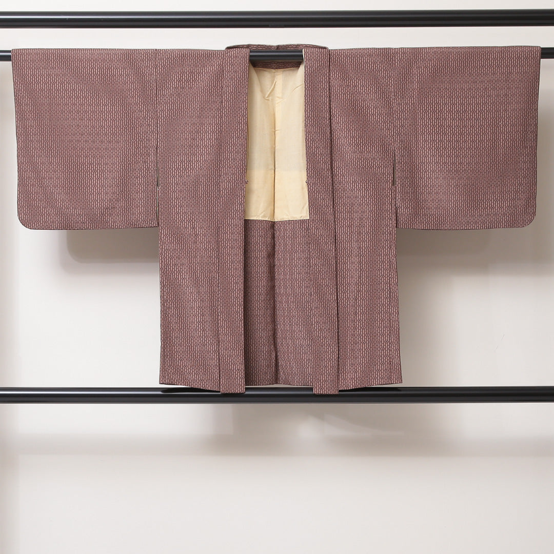 洗える着物 羽織 袷 身丈76cm 裄丈63cm ポリエステル Sランク カジュアル Sサイズ 竹 茶系 RP 1232-06110