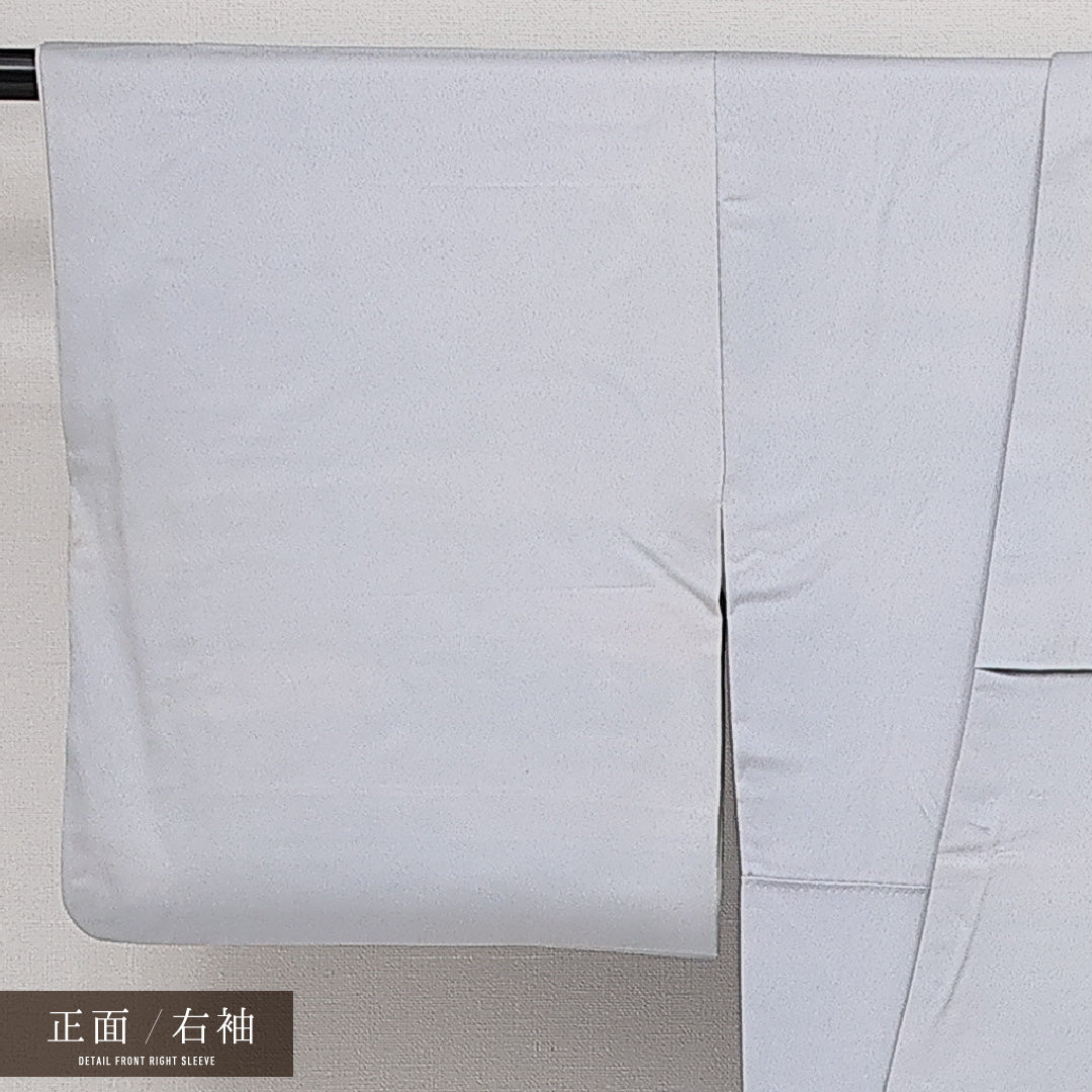 訪問着 袷 身丈153cm 裄丈61cm Aランク 正絹 広衿 Sサイズ セミフォーマル 落款 虹彩染 霞 遠山 幻想的 しとやか 水色系 グレー系 1212-14248