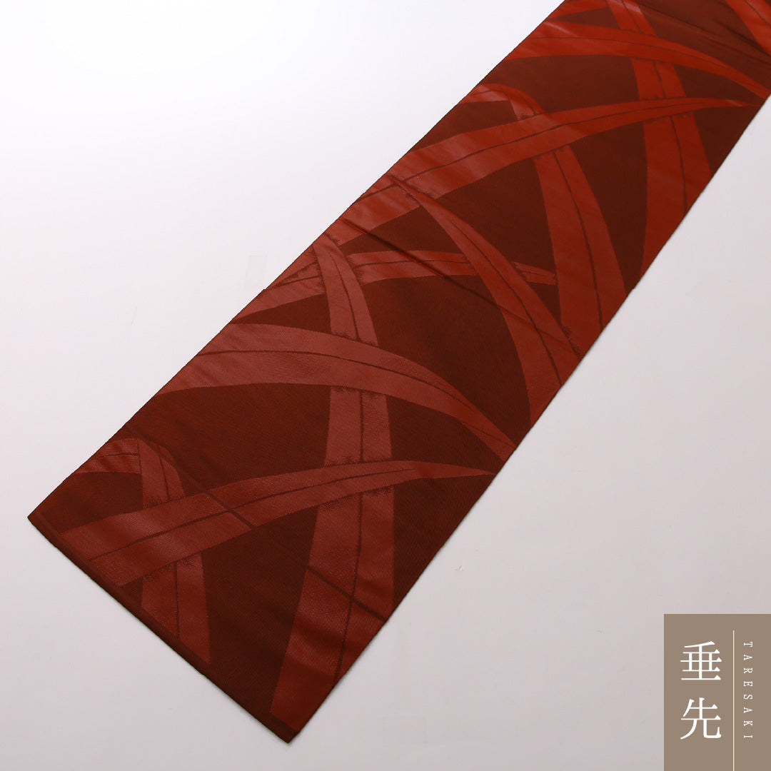 袋帯 帯丈428cm 正絹 六通 インフォーマル 蘭 赤系 1243-01639